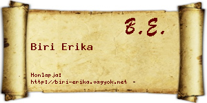 Biri Erika névjegykártya